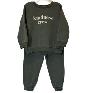 Kids Green 2 Piece Kindness Crew 2 Piece Set Size 24-36 Months